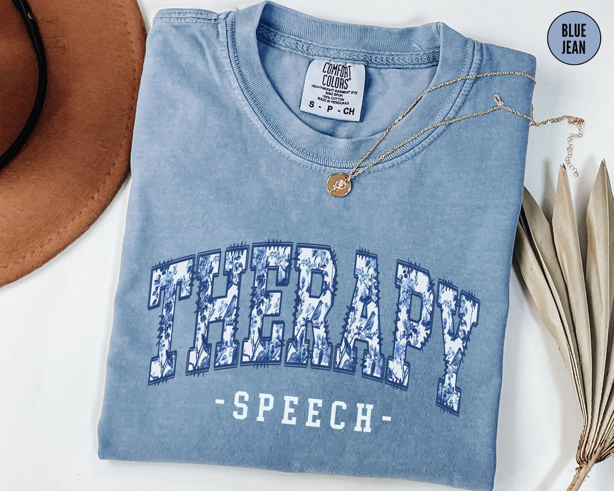 Floral Speech Therapy Shirt Comfort Colors SLP T Shirt Toile Speech Pathology TShirt Therapist Gift Language Pathologist Tee Graphic Tee – Warm & Stylish · Perfect For Daily Wear