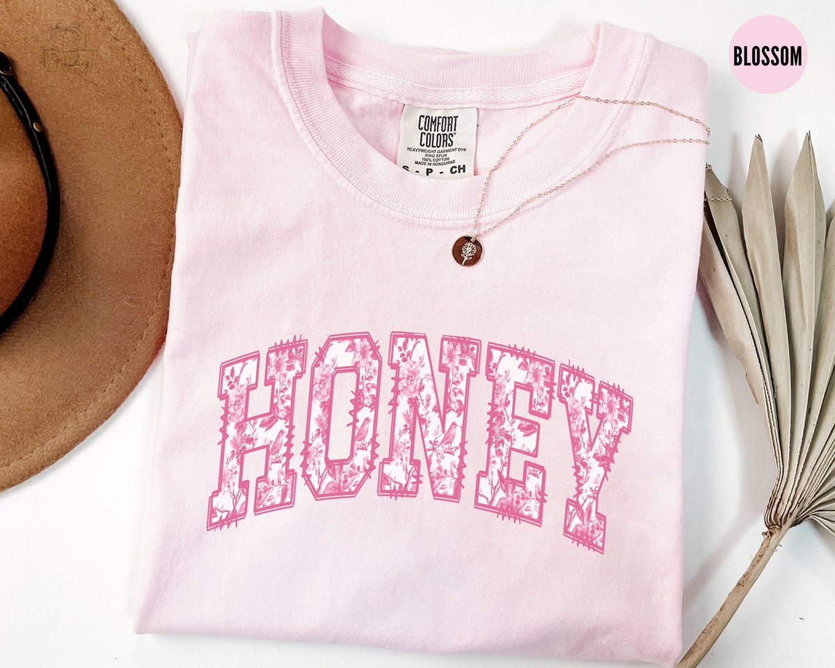 Pink Toile De Jouy Shirt Honey Shirt Mothers Day Gift Honey Valentine Gift Coquette Grandma Floral Honey TShirt Graphic Tee – Feel-Good Design · Trending Graphic Apparel