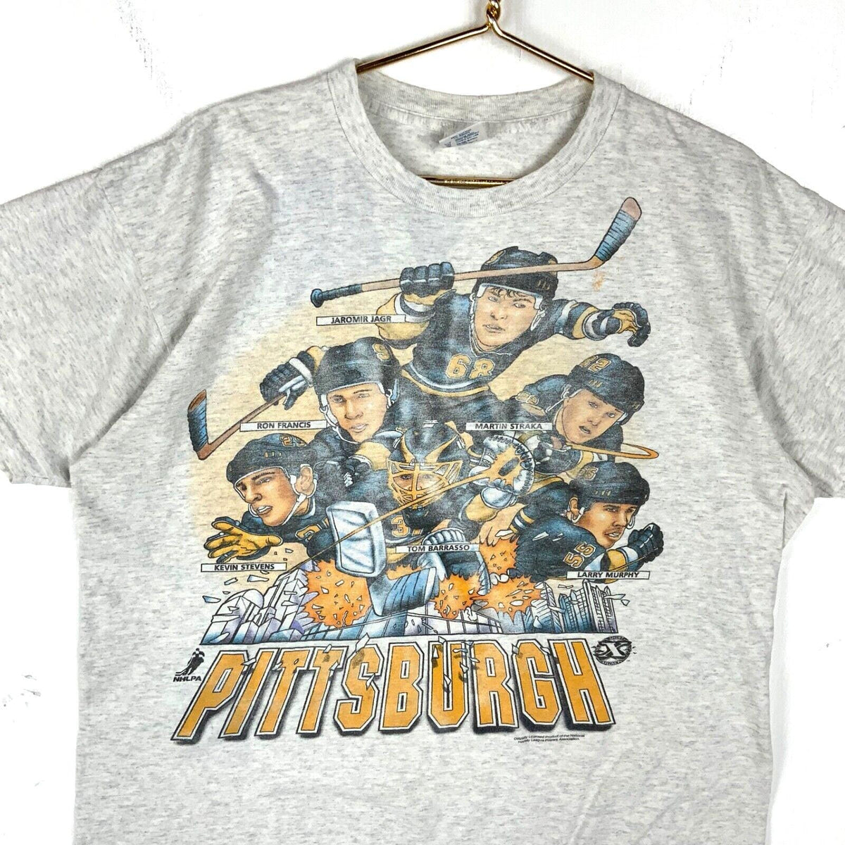 Vintage Pittsburgh Penguins Caricature Delta Tshirt XL Gray Single Stitch Nhl Graphic Tee – Everyday Comfort · Top Pick For Any Outfit