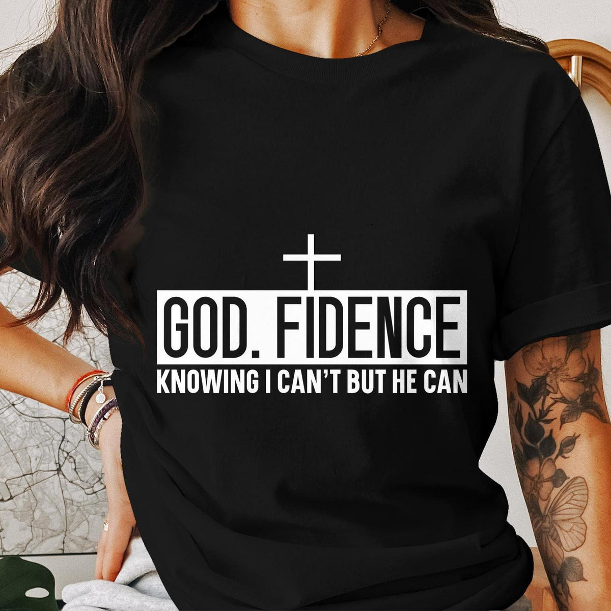 God Fidence T Shirt Inspirational Christian Shirt Faith Based Apparel Religious Quote Tee Believe in God Uplifting Message Graphic Tee – Fan Favorite · Trending Graphic Apparel
