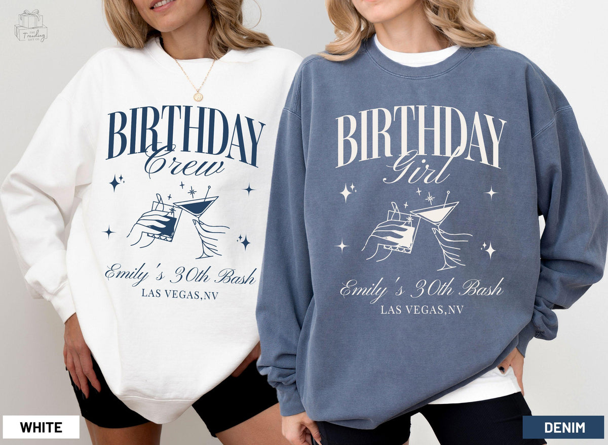 Custom Birthday Sweatshirt Matching Group Shirts Dirty 30 Social Club Crewneck Personalized Luxury Girls Trip Sweater Sweatshirt – Warm & Stylish · Great Gift For Fans