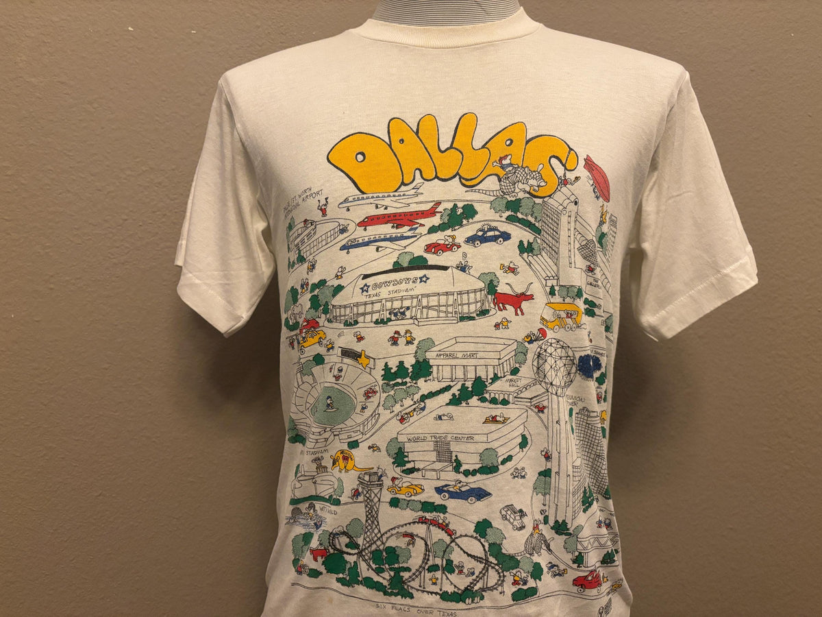 Vintage 8039s Dallas Landmark Map Tourist Tshirt M Graphic Tee – Feel-Good Design · Top Pick For Any Outfit
