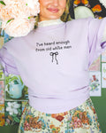 Funny Feminist Tee Shirt with Cute Minimal Bow Boho Democratic Leftist Shirt Heard Enough From Old White Men Gift for Daughter or Sister Graphic Tee – Bold Style · Must-Have Style