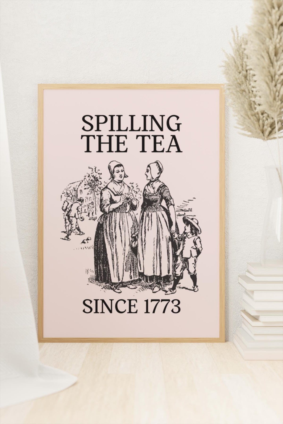 Funny History Teacher Poster for Historian Spilling The Tea Since 1773 Funny American History Sticker for Friend Two Women Gossiping Graphic Tee – Bold Style · Must-Have Style