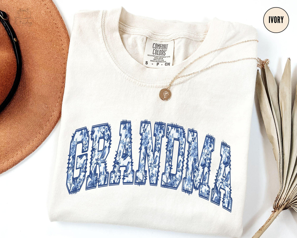 Comfort ColorsCustom Grandma Tshirt Toile De Jouy Granny Shirt Mothers Day Grandmother Gift Coquette Grandma Tee Floral Grammy Shirt Graphic Tee – Easygoing Wear · Top Pick For Any Outfit