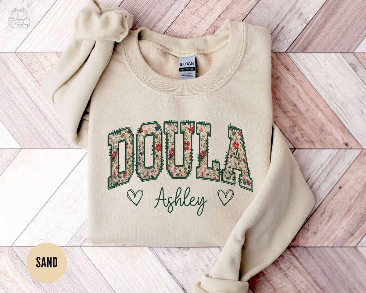 Personalized Doula SweatshirtNurse Appreciation GiftCustom Doula SweaterMidwife CrewneckLabor Delivery Nurse ShirtCustom Doula Gift Sweatshirt – Premium Graphic · Must-Have Style