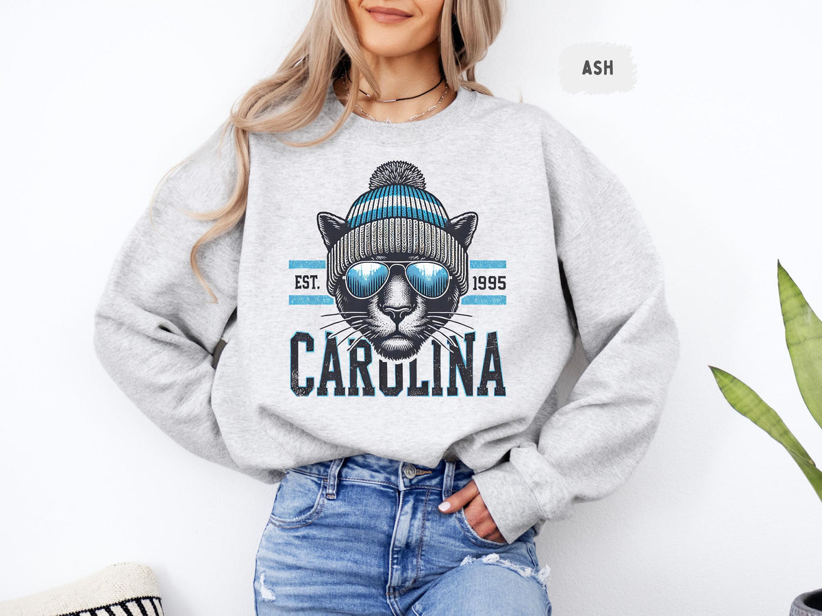Carolina Football Sweatshirt Team Spirit Crewneck Game Day Apparel Sports Fan Gift Panther Football Sweater Sweatshirt – Warm & Stylish · Top Pick For Any Outfit