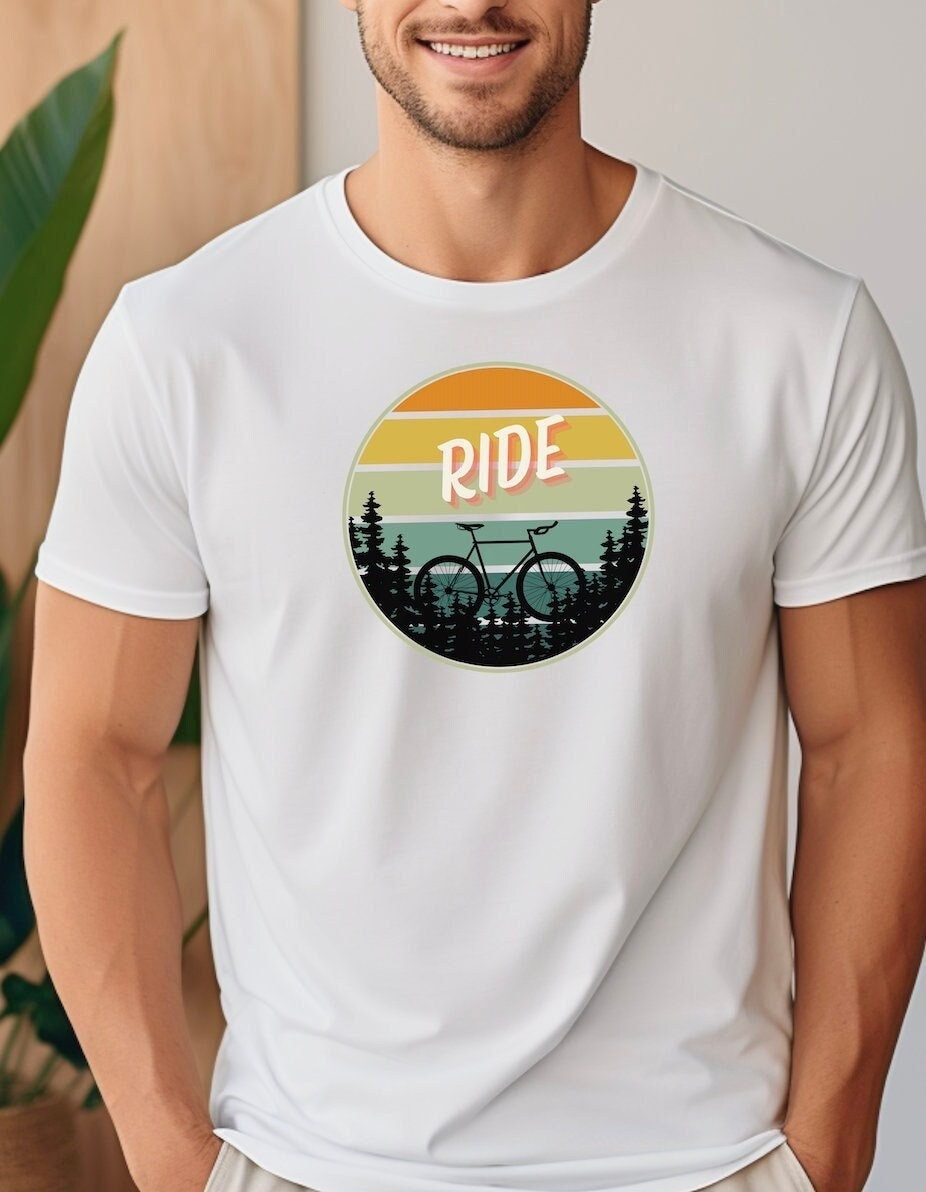 Retro Ride Tee Gravel Road Bike T shirt Mountain Biking Shirt MTB Shirt Mountain Bike Adventure Tee Cyclist Gift Shirt Biker gift Graphic Tee – Soft Feel · Top Pick For Any Outfit