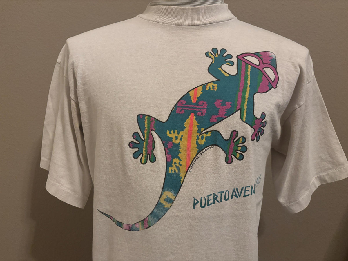 Vintage 9039s Puerto Aventuras Mexico Gecko T Shirt L Graphic Tee – Aesthetic Look · Perfect For Daily Wear