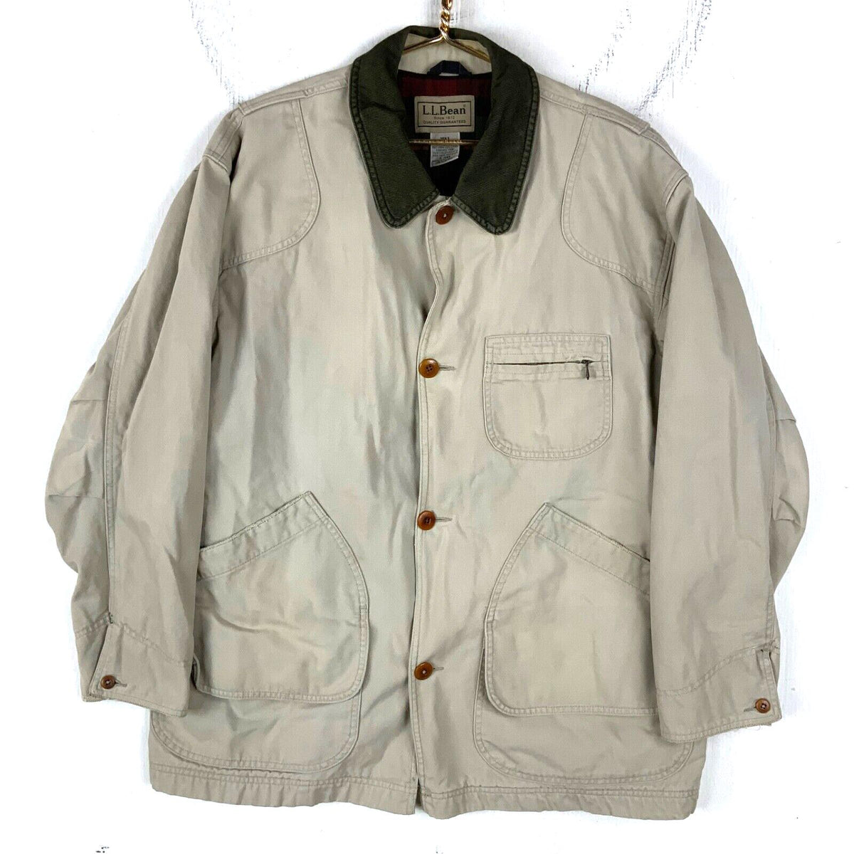 Vintage LLBean Denim Jean Jacket Size XL Beige Lined Button Up Graphic Tee – Easygoing Wear · High-Quality Print