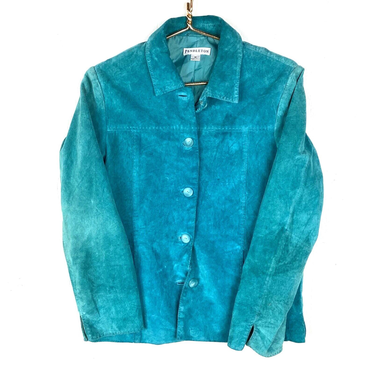 Vintage Pendleton Women39s Suede Leather Jacket Medium Green Lined Button Up 90s Graphic Tee – Bold Style · Top Pick For Any Outfit