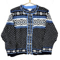 Vintage Grandma Knit Wool Cardigan Sweater Womens Large Black Nordic Graphic Tee – Aesthetic Look · Perfect For Daily Wear
