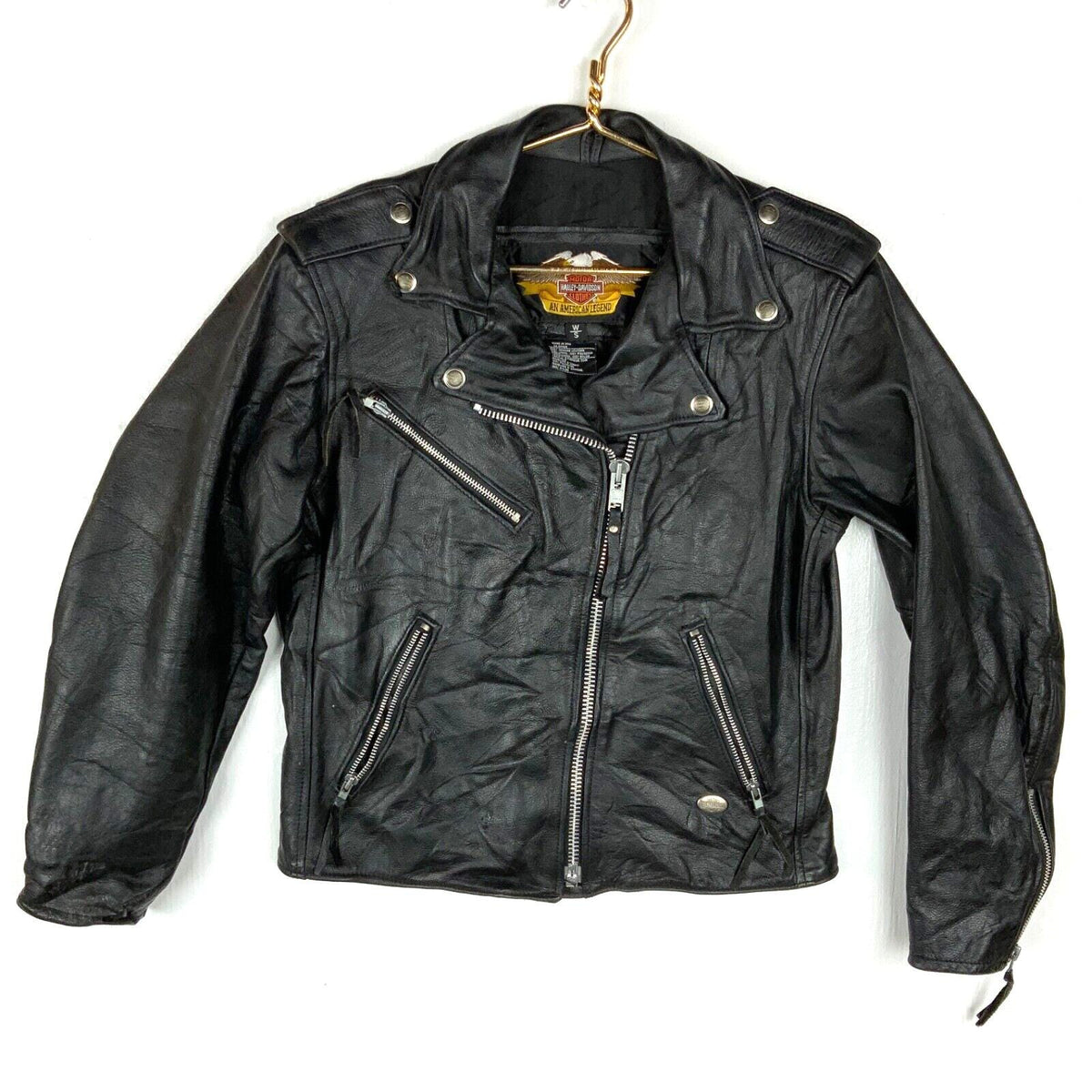 Vintage Harley Davidson Womens Leather Jacket Small Full Zip Made In Usa Graphic Tee – Bold Style · Great Gift For Fans