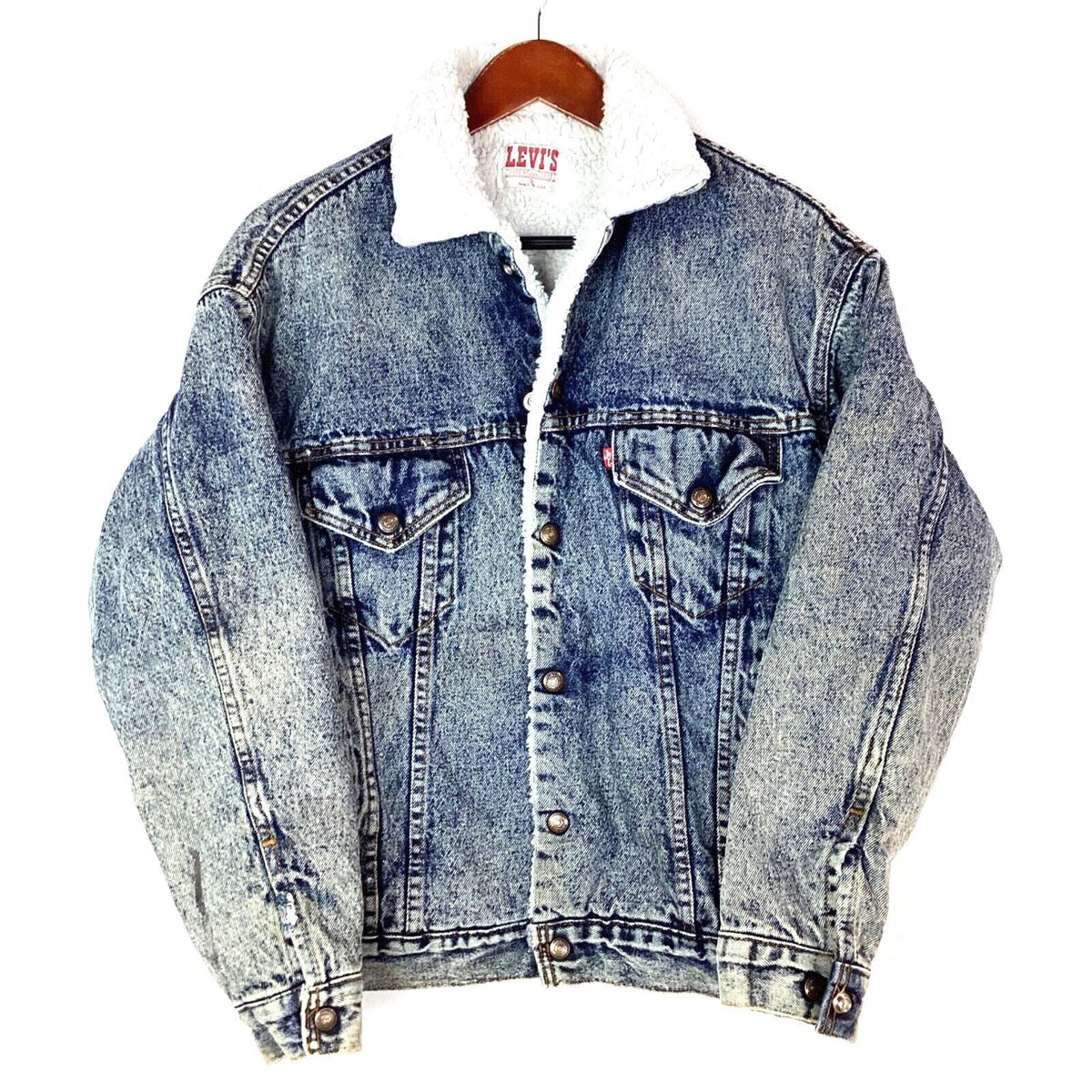 Vintage Levis Sherpa Lined Denim Jacket Small Blue Light Washed Made Usa Graphic Tee – Soft Feel · Great Gift For Fans