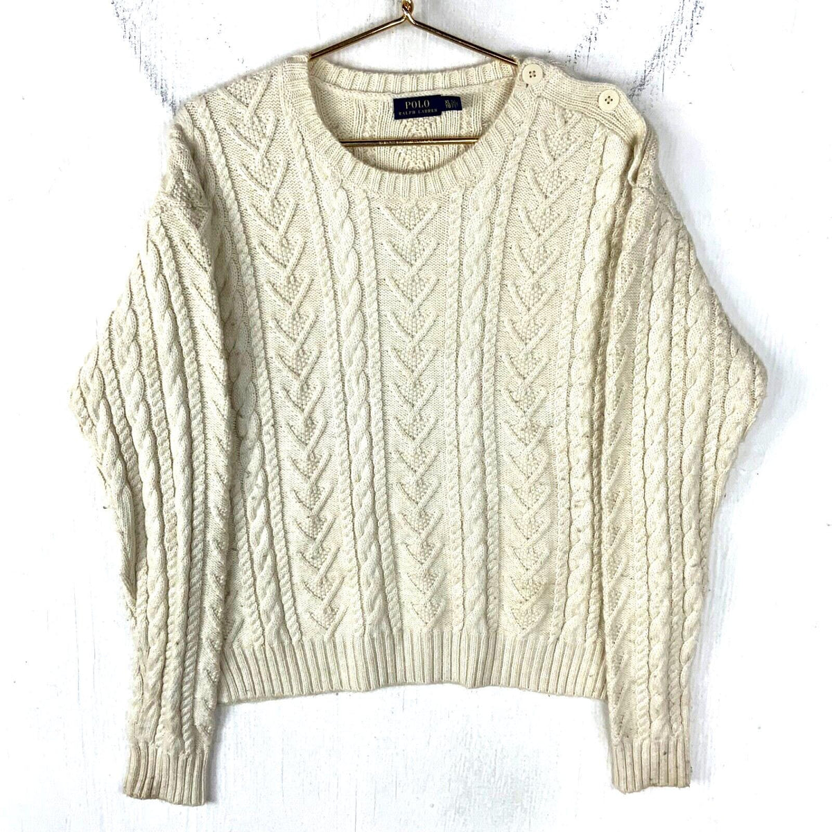 Vintage Polo Ralph Lauren Cable Knit Sweater Womens Extra Large White Crewneck Graphic Tee – Soft Feel · High-Quality Print