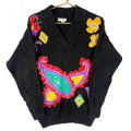 Vintage Grandma Knit Sweater Womens Large Black Vneck Embellished 90s Graphic Tee – Feel-Good Design · Perfect For Daily Wear
