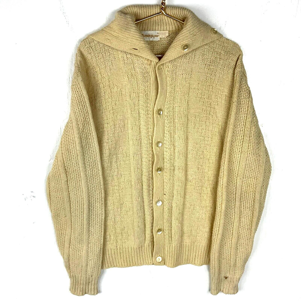 Vintage Grandpa Knit Wool Cardigan Sweater XL White 90s Graphic Tee – Premium Graphic · High-Quality Print