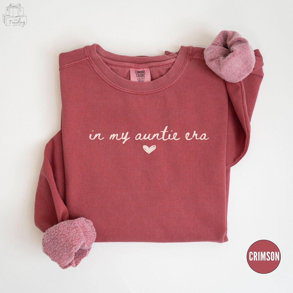 In My Auntie Era Sweatshirt Cool Aunt Shirt Pregnancy Announcement for Sister Crewneck Valentine39s Day Gift for Aunt Sweatshirt – Soft Feel · Great Gift For Fans