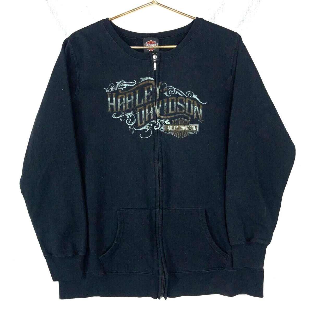Harley Davidson Full Zip Women39s Sweatshirt Crewneck Size XL Black Y2K Sweatshirt – Aesthetic Look · Trending Graphic Apparel