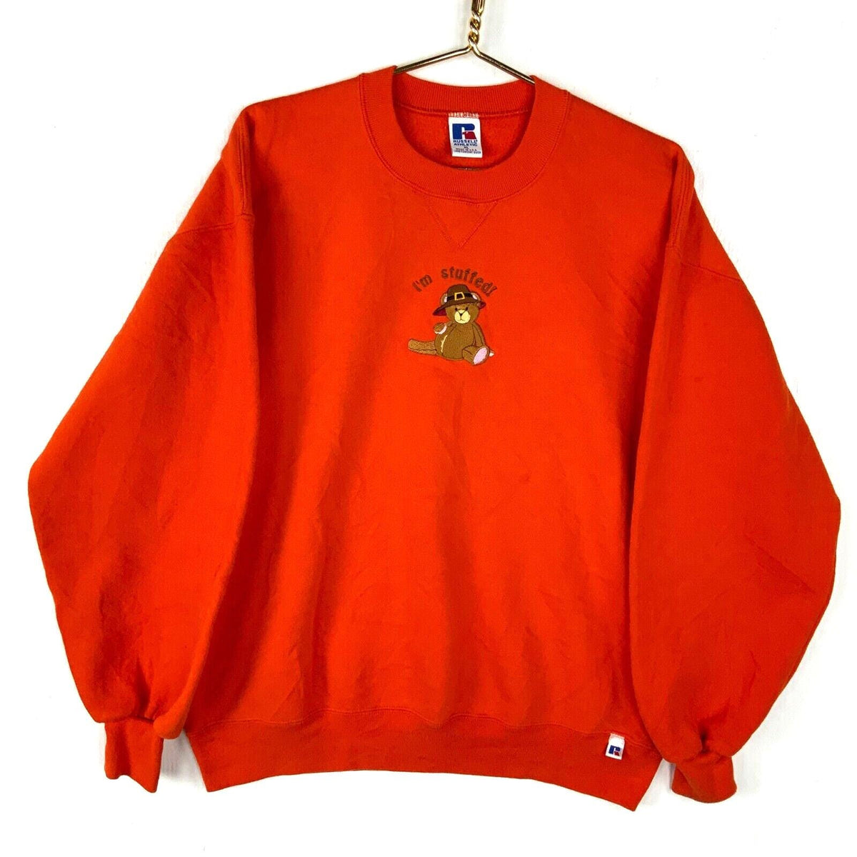 Vintage Russell Sweatshirt Crewneck XL Orange Made In Usa Im Stuffed Bear 90s Sweatshirt – Everyday Comfort · Must-Have Style