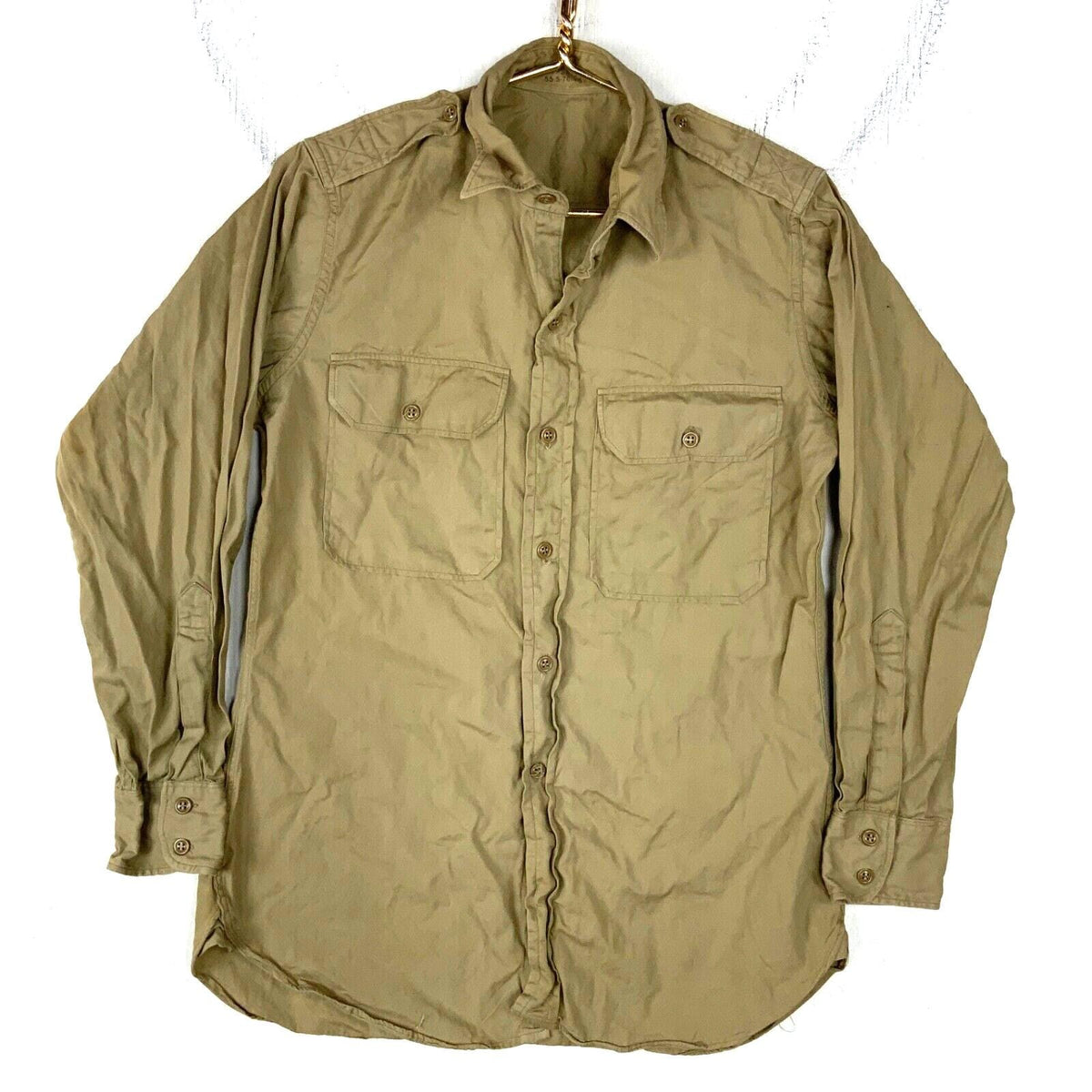 Vintage Us Military Button Up Shirt Size 145x32 Brown Vietnam Era 60s 70s Graphic Tee – Bold Style · High-Quality Print