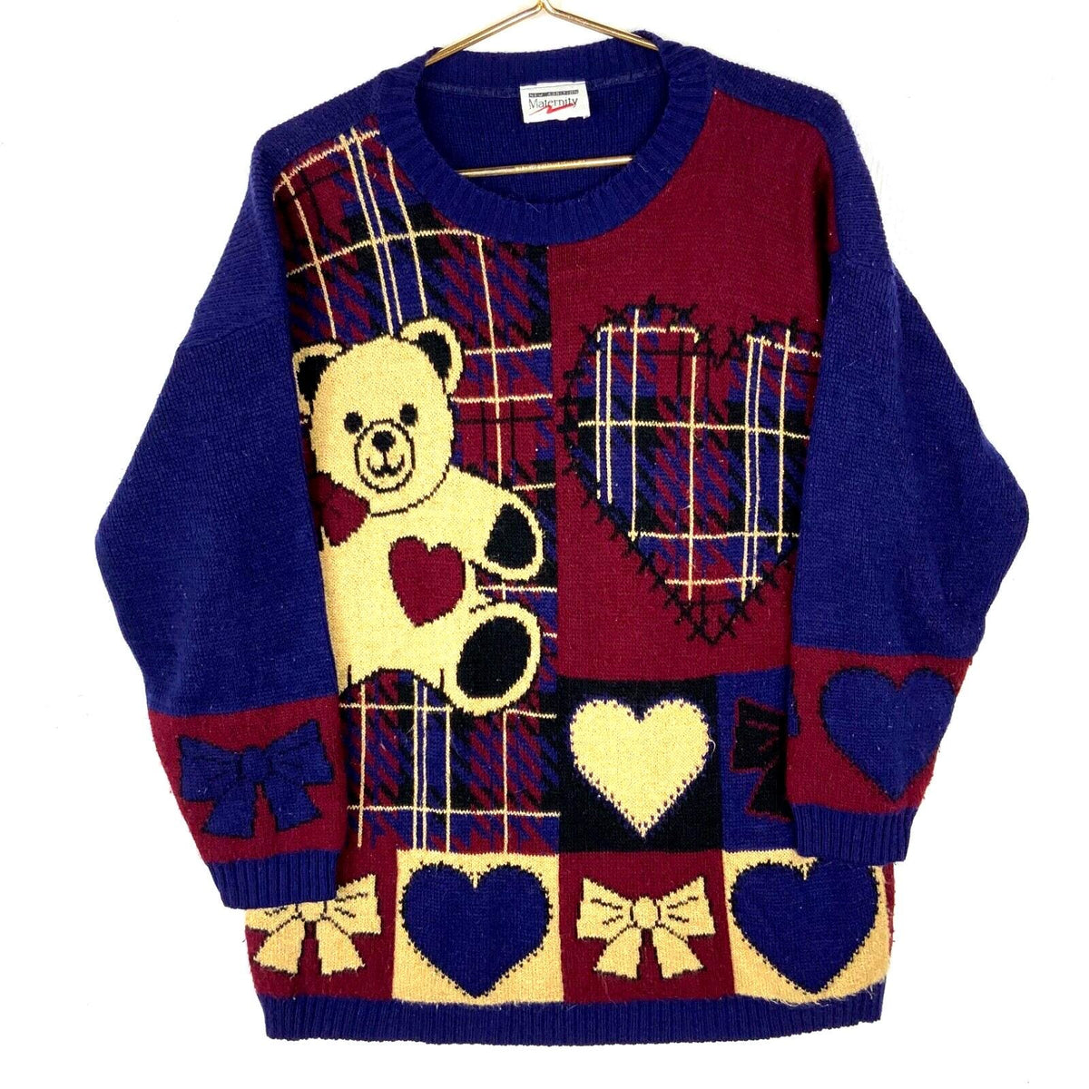 Vintage Grandma Knit Sweater Womens Large Blue Crewneck Pattern Teddy Bear 90s Graphic Tee – Premium Graphic · Trending Graphic Apparel