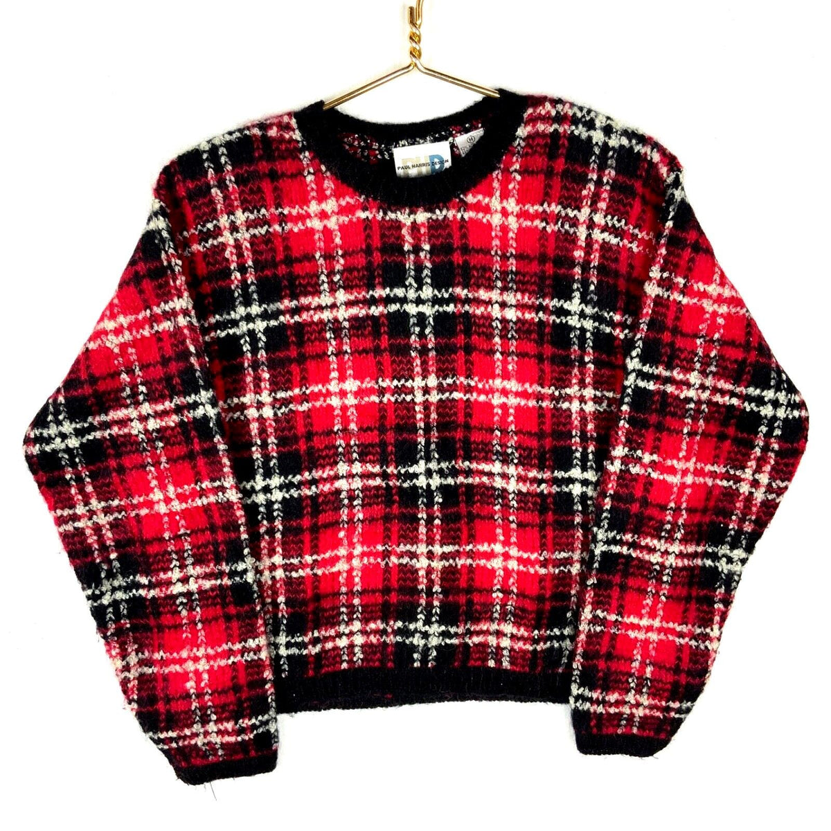 Vintage Grandma Knit Mohair Sweater Womens Medium Red Crewneck Plaid 90s Graphic Tee – Feel-Good Design · Great Gift For Fans