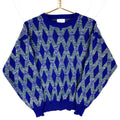 Vintage Grandpa Knit Sweater Large Blue Crewneck Argyle 80s 90s Graphic Tee – Aesthetic Look · Perfect For Daily Wear