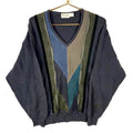 Vintage 3D Knit Sweater Large Gray Vneck Pattern 90s Graphic Tee – Feel-Good Design · Trending Graphic Apparel
