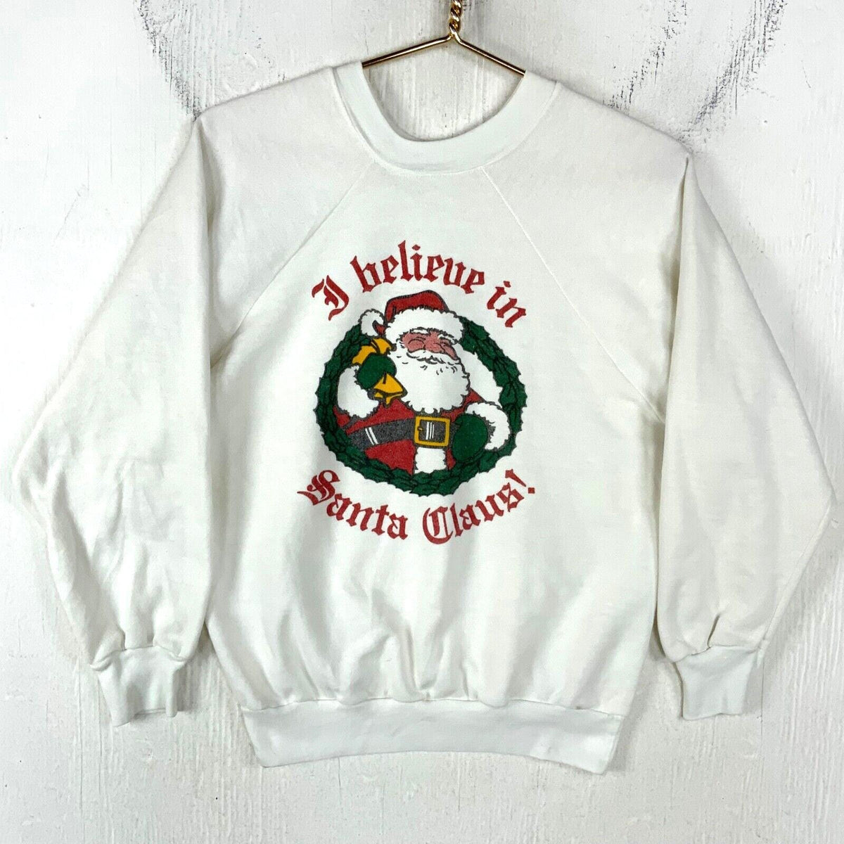 Vintage Christmas Sweatshirt Crewneck Medium I Believe In Santa Claus 80s Sweatshirt – Bold Style · Great Gift For Fans