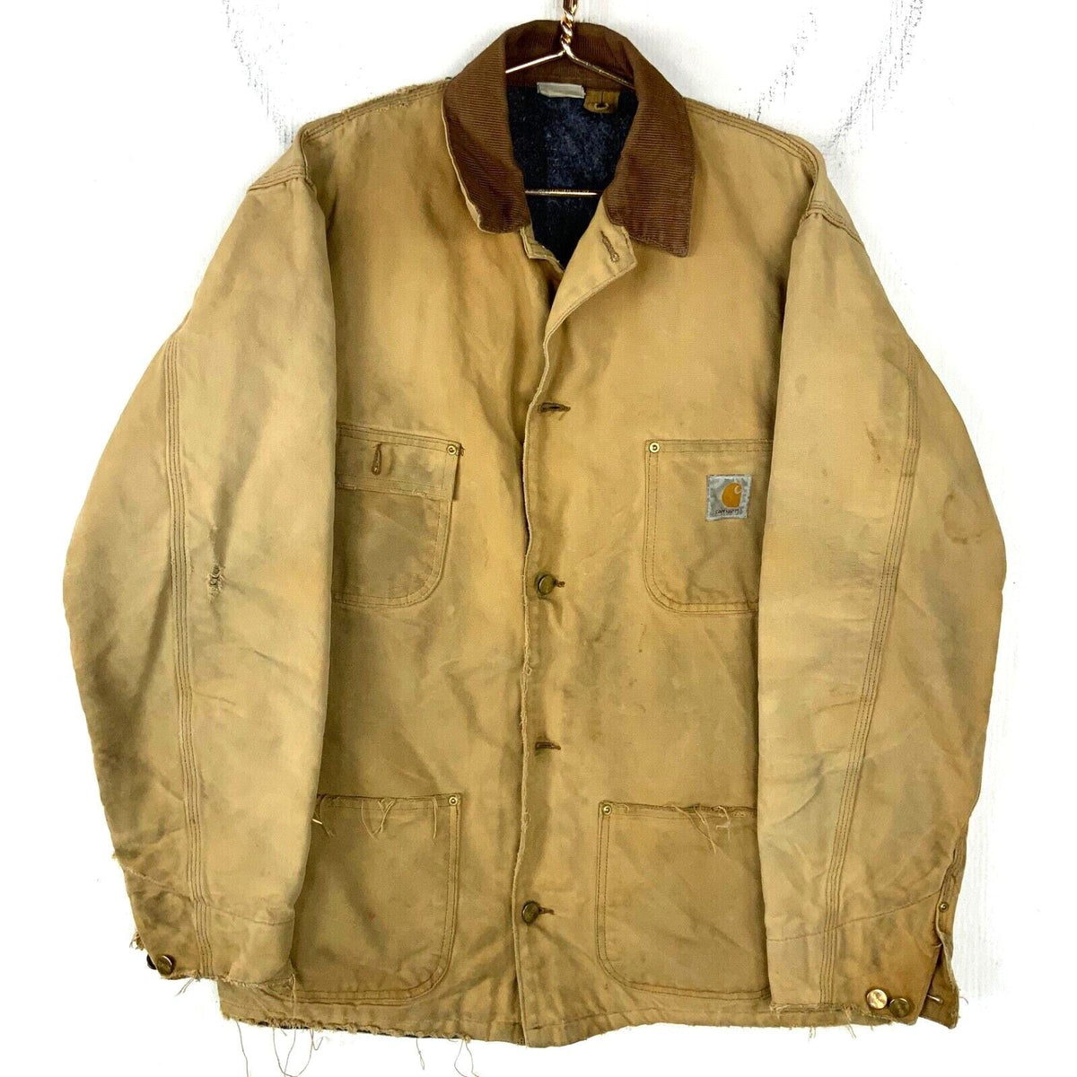 Vintage Carhartt Chore Jacket Large Brown Button Up Distressed Work Wear 90s Graphic Tee – Soft Feel · Trending Graphic Apparel