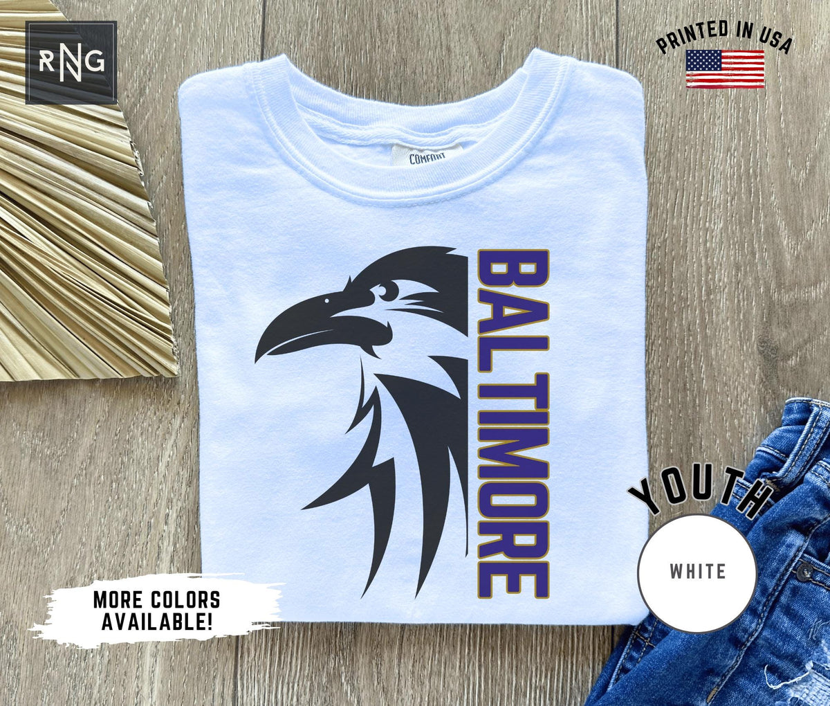 Youth Baltimore Football Shirt Kids Raven Football Shirt Baltimore Football Apparel Baltimore Sports Apparel Retro Raven Football Gift Graphic Tee – Feel-Good Design · Great Gift For Fans