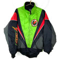 Vintage Arctic Cat Snowmobile Racing Puffer Bomber Jacket Medium Black Full Zip Graphic Tee – Warm & Stylish · Must-Have Style