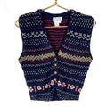 Vintage Grandma Knit Sweater Vest Womens Medium Blue Vneck Pattern 90s Graphic Tee – Cozy Vibes · Great Gift For Fans