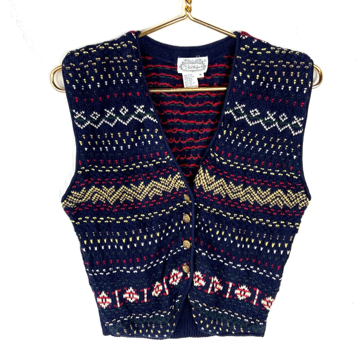 Vintage Grandma Knit Sweater Vest Womens Medium Blue Vneck Pattern 90s Graphic Tee – Cozy Vibes · Great Gift For Fans