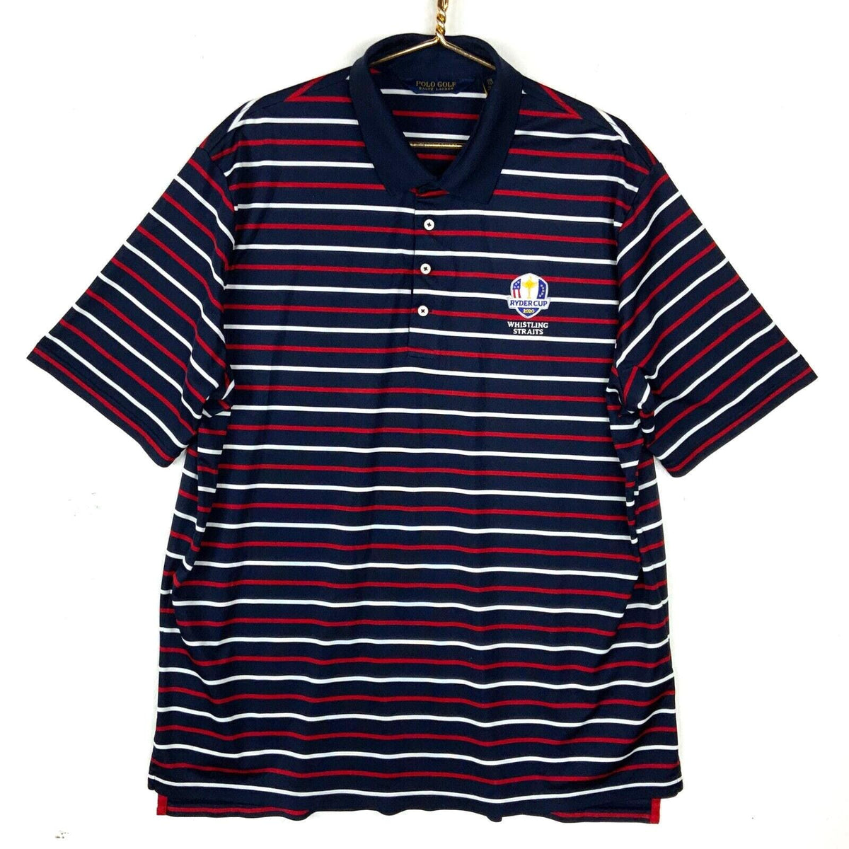 Polo Ralph Lauren Golf Shirt 2XL Blue Striped Henley 2020 Ryder Cup Graphic Tee – Fan Favorite · Top Pick For Any Outfit