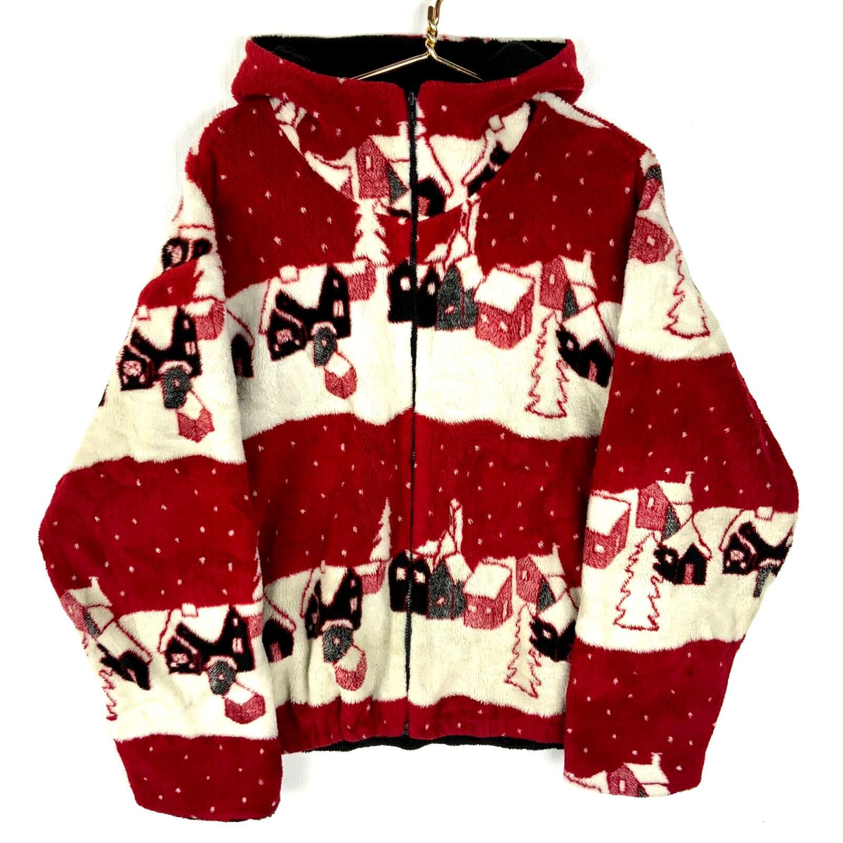 Vintage St Johns Bay Fleece Sweater Jacket Womens Extra Large Red Hooded Graphic Tee – Aesthetic Look · Top Pick For Any Outfit