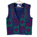 Vintage Grandma Knit Sweater Vest Womens Medium Blue Plaid 90s Graphic Tee – Cozy Vibes · Must-Have Style
