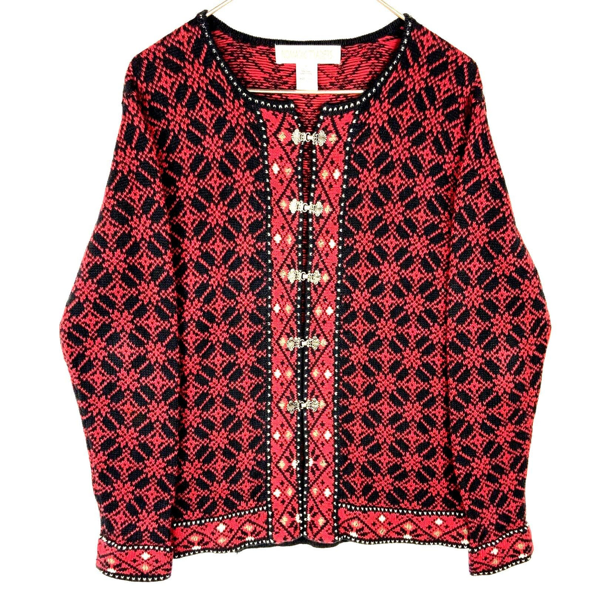 Vintage Grandma Knit Cardigan Sweater Womens Medium Red Nordic Graphic Tee – Easygoing Wear · Top Pick For Any Outfit