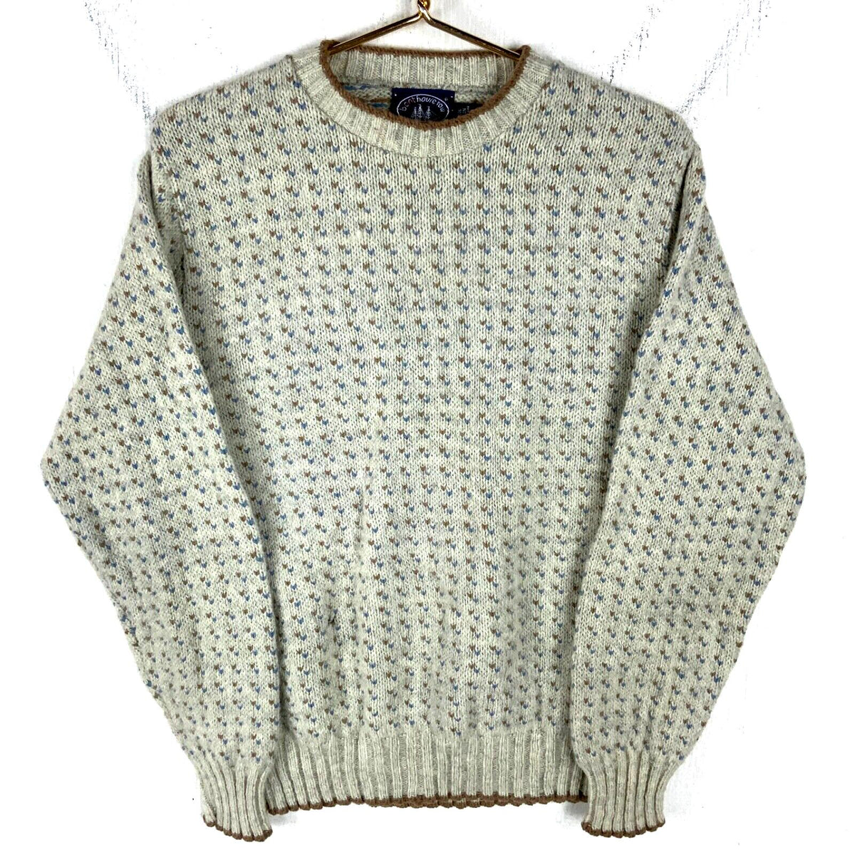 Vintage Grandpa Knit Wool Sweater Large Beige Crewneck Pattern Graphic Tee – Soft Feel · Trending Graphic Apparel