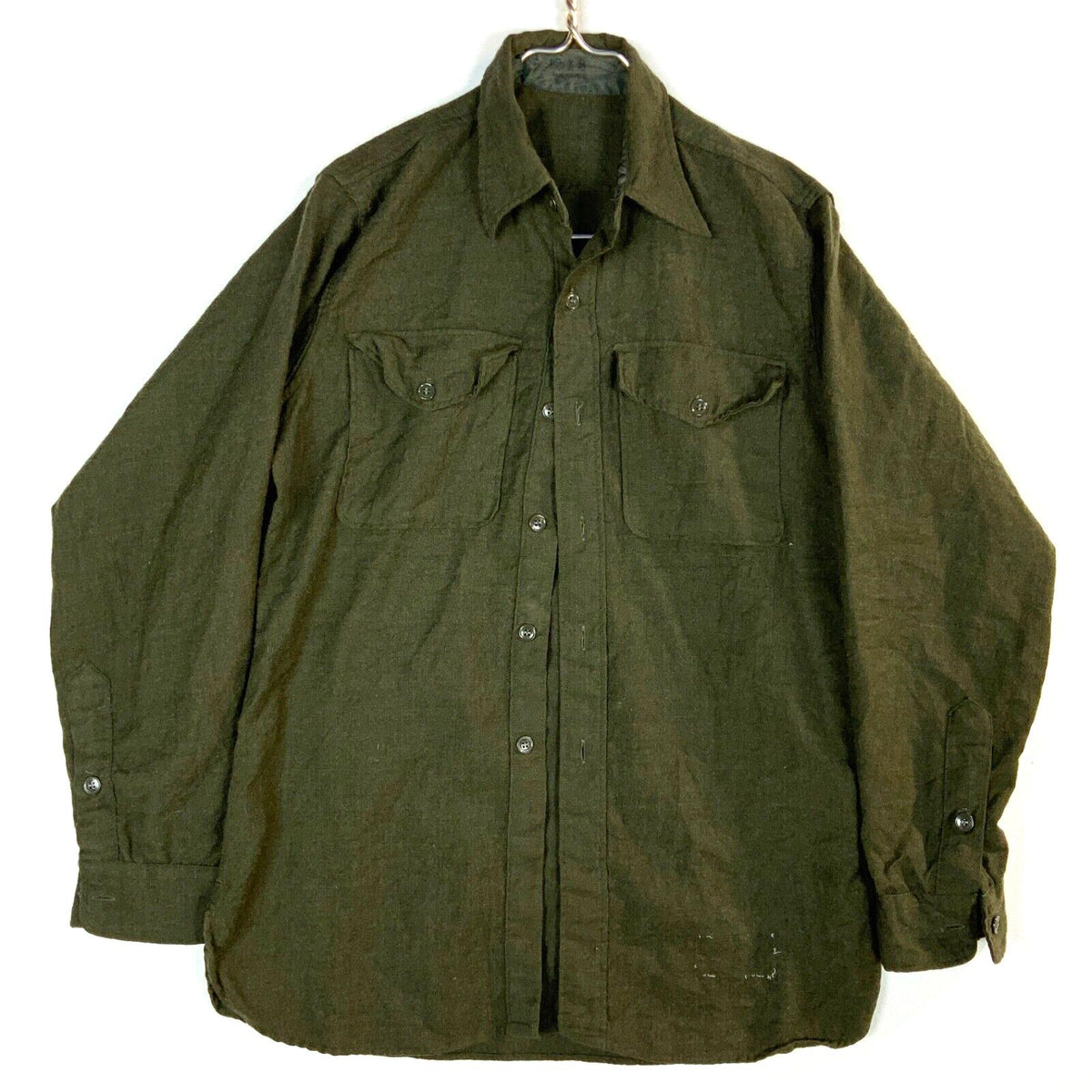 Vintage Us Army Wool Button Up Shirt Size 155x34 Green Vietnam Era Graphic Tee – Warm & Stylish · High-Quality Print