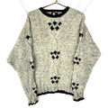 Vintage Grandpa Hand Knit Wool Sweater Medium Gray Crewneck Pattern 90s Graphic Tee – Fan Favorite · Great Gift For Fans