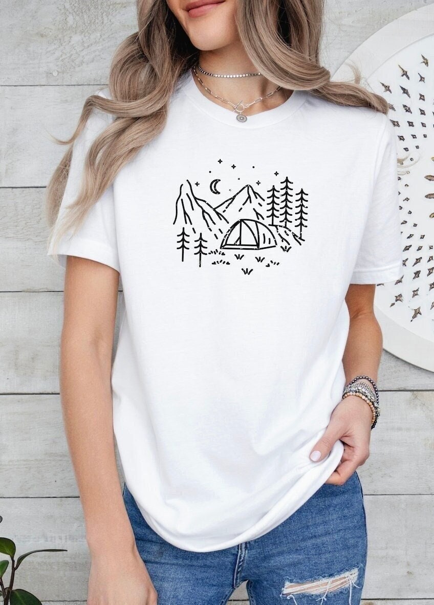 Adventure Awaits T shirt Nature lovers Shirt Hiking Tee Camping Tee Graphic Tee – Warm & Stylish · Top Pick For Any Outfit
