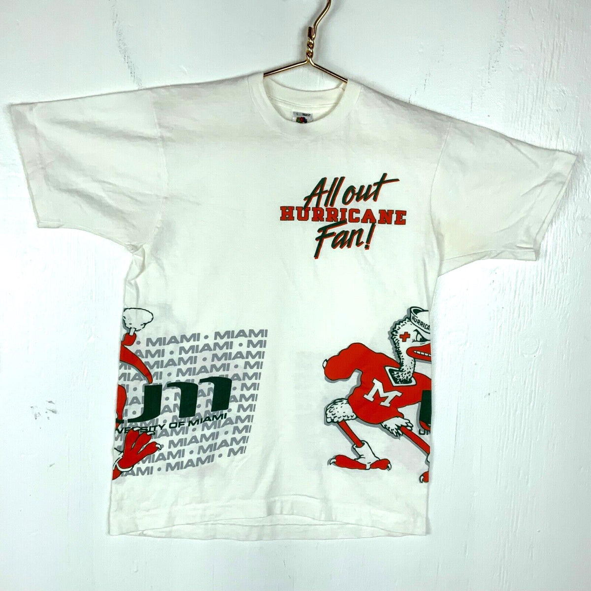Vintage Miami Hurricanes Tshirt Large WrapAround Made Usa Single Stitch Ncaa Graphic Tee – Warm & Stylish · Perfect For Daily Wear
