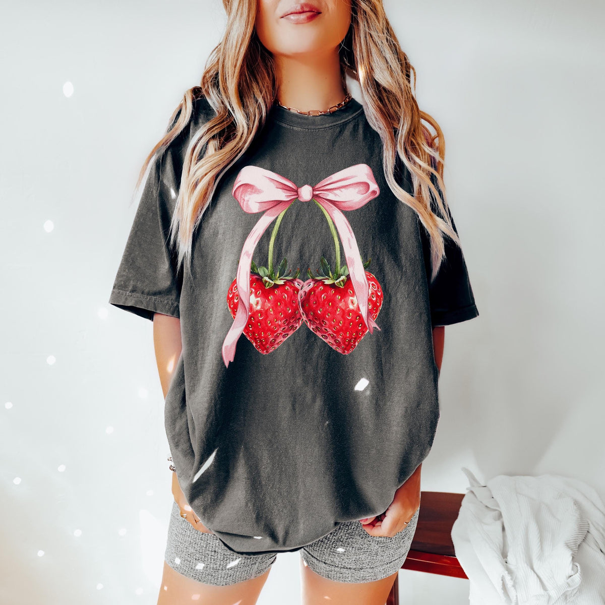 Coquette Bow Shirt Aesthetic Strawberry Shirt Cute Ribbon Shirt Soft Girl Era Shirt Aesthetic Strawberries Shirts Strawberry Coquette Graphic Tee – Easygoing Wear · Trending Graphic Apparel