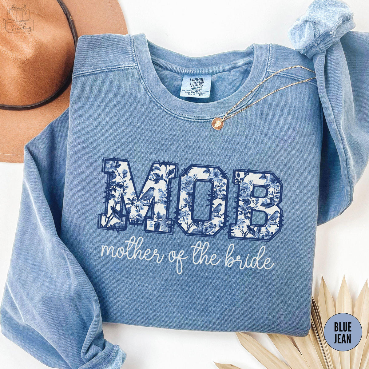 Mother of the Bride Sweatshirt Blue toile MOB Shirts Getting Ready Bridal Party OutfitFloral Bride Mom Gift Sweatshirt – Easygoing Wear · Great Gift For Fans