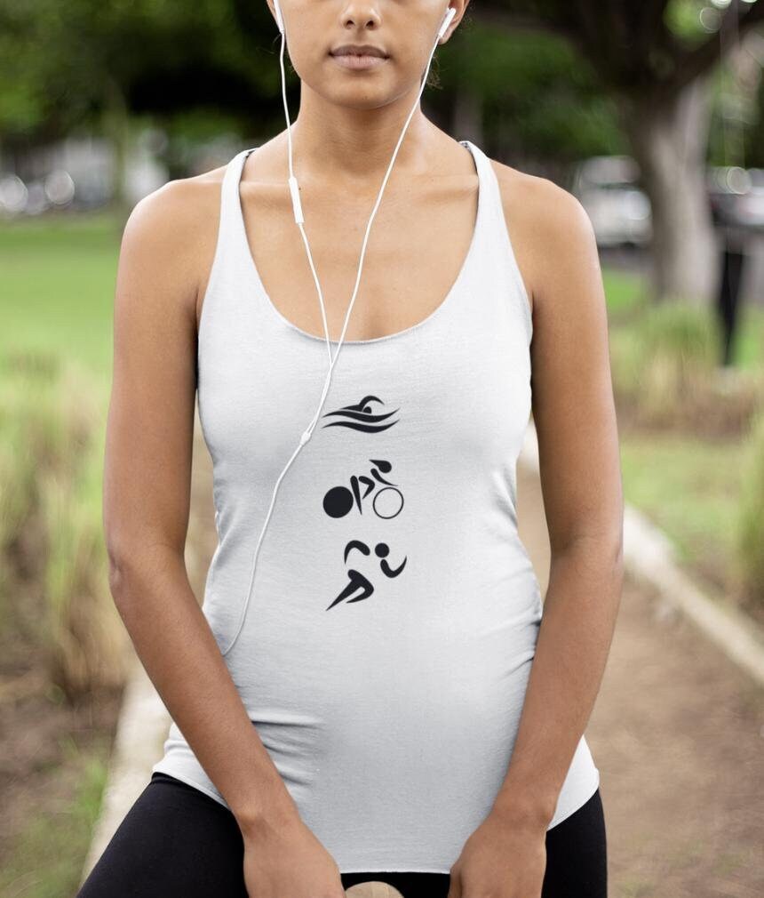Racerback Tank Womens Triathlon Logo Style Tanktop Triathlete Shirt Gift Tank Top – Easygoing Wear · Top Pick For Any Outfit