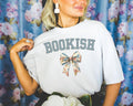 Cozy Bookish Tee Shirt with Floral Bow Simple Book Lover Gift Idea for Romance Reader or Librarian Reading Teacher Shirt Soft Girl Style Graphic Tee – Soft Feel · High-Quality Print