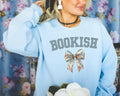 Cozy Bookish Sweatshirt with Floral Bow Simple Book Lover Gift Idea for Romance Reader or Librarian Reading Teacher Shirt Soft Girl Style Sweatshirt – Everyday Comfort · Great Gift For Fans