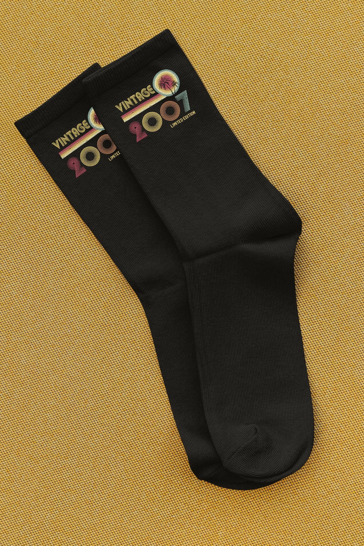 18th birthday socks born in 2007 socks vintage 2007 socks funny birthday socks novelty 18th birthday gift unique 2007 footwear Graphic Tee – Premium Graphic · High-Quality Print